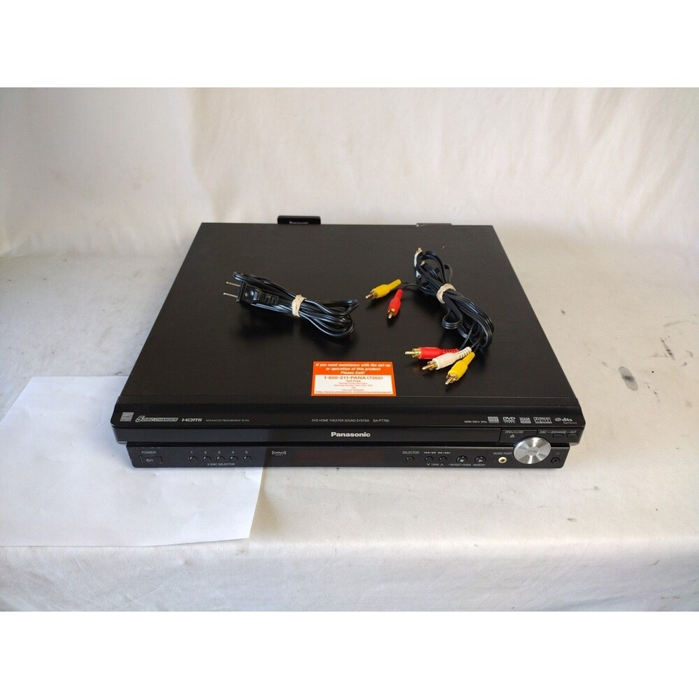 Panasonic SA-PT750 home theater 5 Disc dvd system no remote tested & transmitter